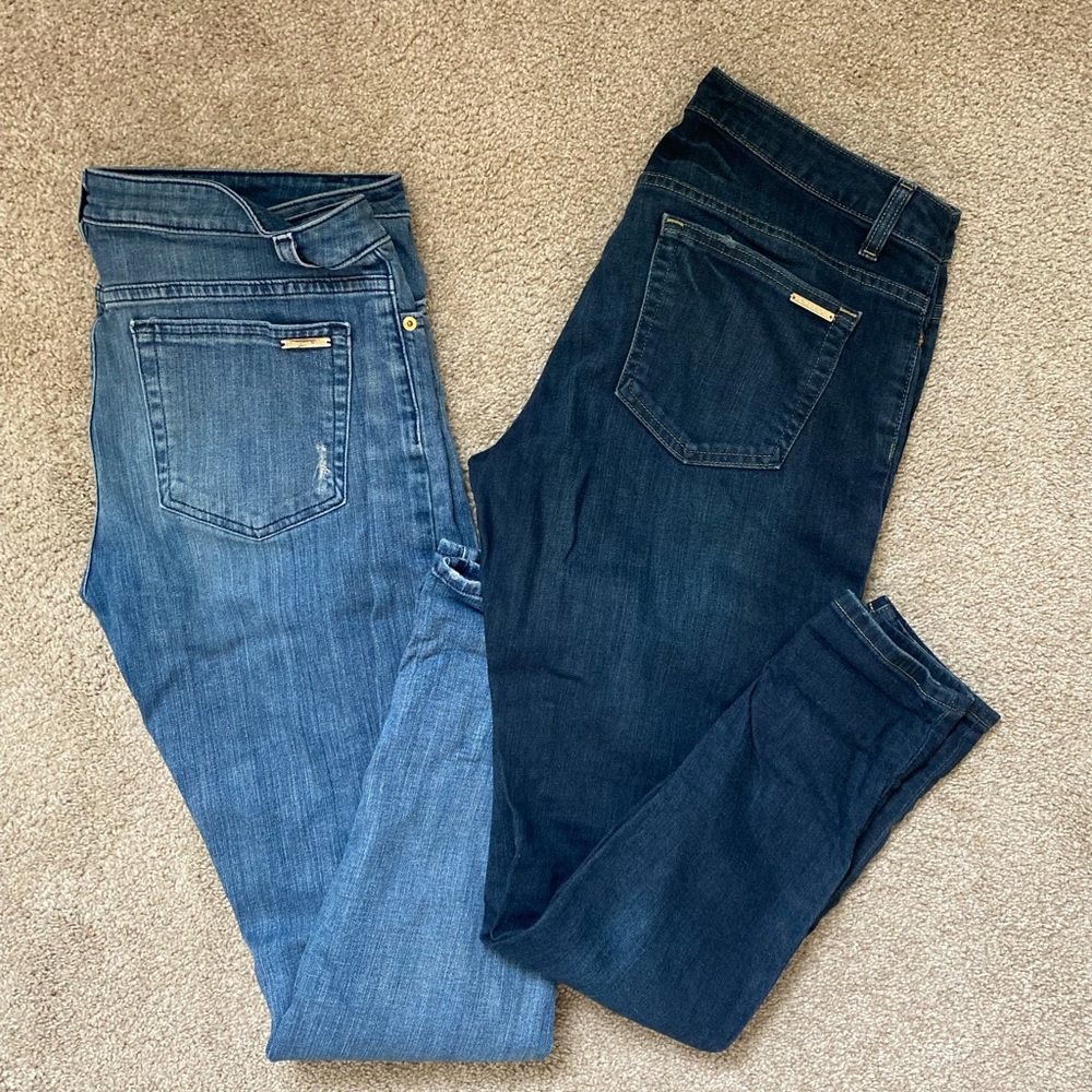 Michael Kors jeans size 6+8 (different fits) will fit the same body! (5’3” 140~)